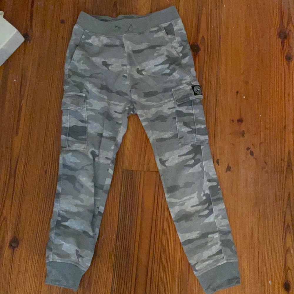 abercrombie kids grey camouflage joggers